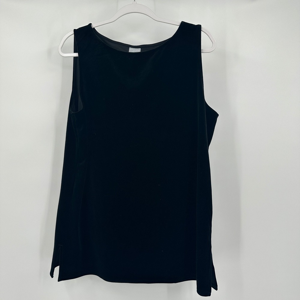 Chicos Travelrs Womens Velvet Black Tank Top Sz 2 US L Evening Elegant Old Money